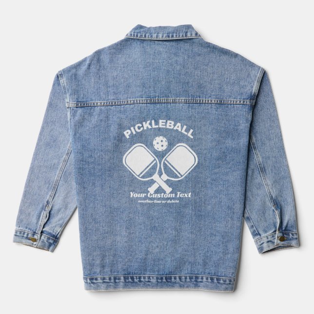 Pickleball Club Pickleball Paddle & Ball Custom Jeansjacke (Rückseite)