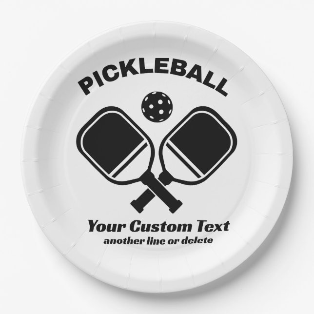 Pickleball Club Pickleball Paddle & Ball Custom Pappteller (Vorderseite)