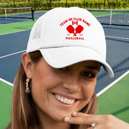 Pickleball Club Team Name Canada Flag Custom Truckerkappe