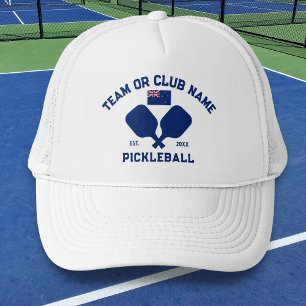 Pickleball Club Team Neuseeland NZ-Flagge Custom Truckerkappe