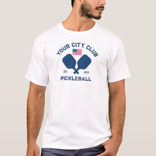 Pickleball Club Team Spieler USA Amerikanische Fla T-Shirt