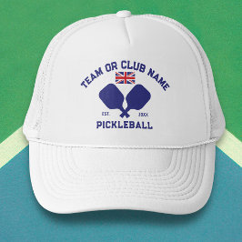 Pickleball Club Team UK United Kingdom Flag Custom Truckerkappe