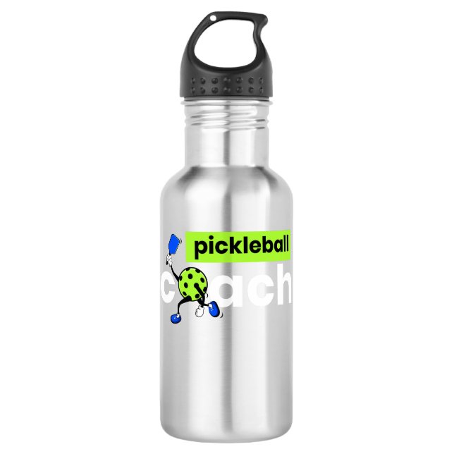 Pickleball Coach Player Edelstahlflasche (Vorderseite)