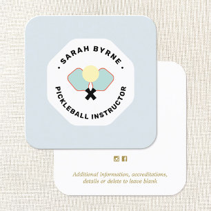 Pickleball Coach Square Business Card Quadratische Visitenkarte