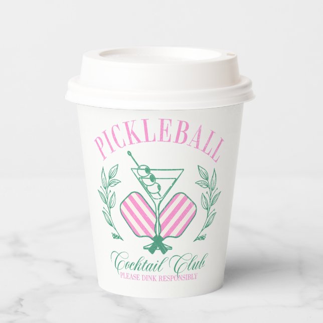 Pickleball Cocktail Club Pappbecher (Vorderseite)