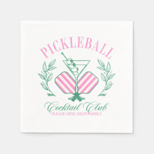 Pickleball Cocktail Club Serviette