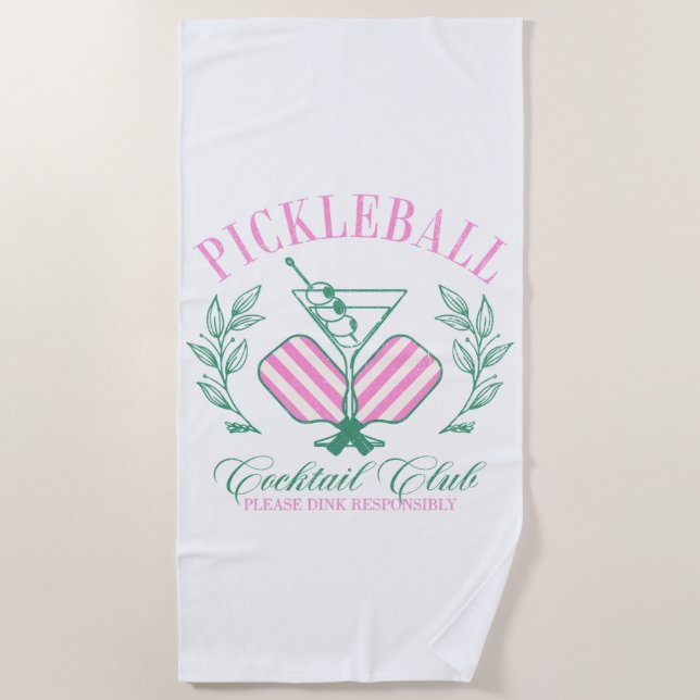Pickleball Cocktail Club Strandtuch (Vorderseite)