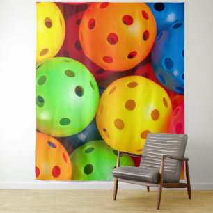 Pickleball Colorful Wandteppich