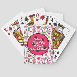 Pickleball Cosmo Cocktails Rosa Grüne Personalisie Spielkarten