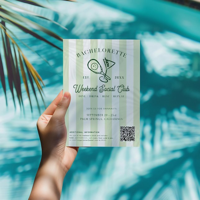 Pickleball Country Club | Bachelorette Weekend Einladung (Von Creator hochgeladen)