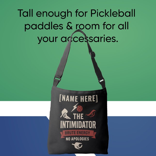 Pickleball Crossbody Bag Featuring Intimidator Tragetaschen Mit Langen Trägern (PICKLEBALL PERSONALIZED NAME SHOULDER BAG)