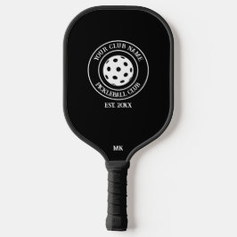 Pickleball Custom Club Name Year Initials Black Schläger