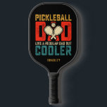 Pickleball Dad Typography Personalized Name Pickleball Schläger<br><div class="desc">Pickleball Dad Typography Personalized Name Pickleball Paddle features the text "Pickleball Dad like a regular dad but cooler" in modern script typography with your personalized name below. Perfect gift for dad for Christmas,  birthday and Father's Day. Designed by ©Evco Studio www.zazzle.com/store/evcostudio</div>