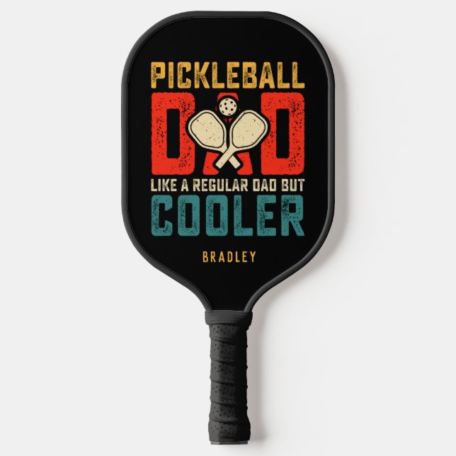 Pickleball Dad Typography Personalized Name Schläger (Vorderseite)