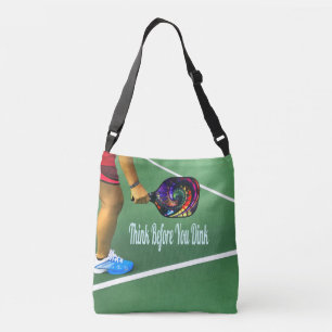 Pickleball denken, bevor Sie trinken Tragetaschen Mit Langen Trägern