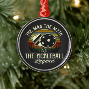Pickleball- Der Mann, Der Mythos, Die Legende Ornament Aus Metall