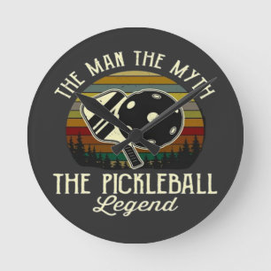 Pickleball- Der Mann, Der Mythos, Die Legende Runde Wanduhr