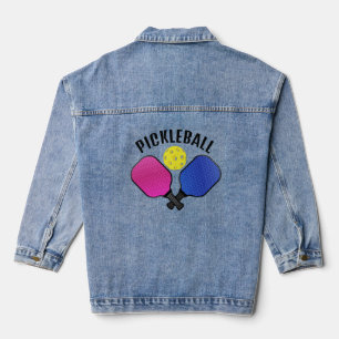 Pickleball Design Denim Jacket Jeansjacke