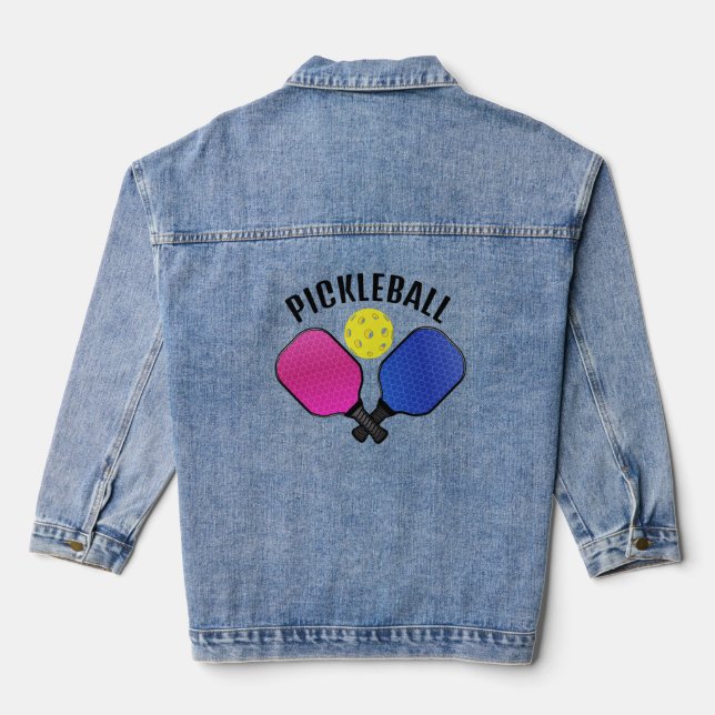 Pickleball Design Denim Jacket Jeansjacke (Rückseite)