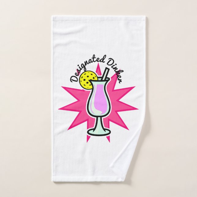 Pickleball Designated Dinker Pink Cocktail Handtuch (Handtuch)