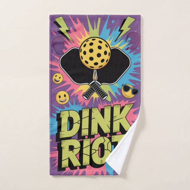 Pickleball Dink Riot drôle Urbain Splash (Serviette à main)