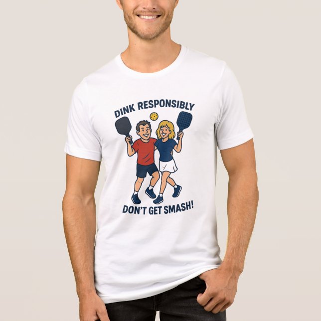 Pickleball Dink verantwortungsbewusst Tri-Blend Shirt (Vorderseite)