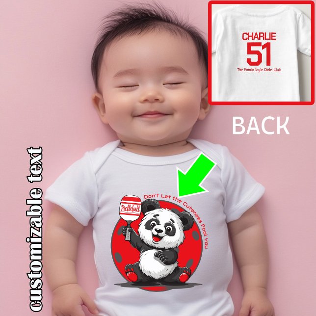 Pickleball Dink wie ein Panda Baby Strampler (Pickleball Dink Like a Panda Baby Bodysuit)