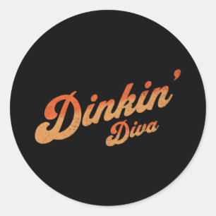 Pickleball Dinking Diva pickle ball Runder Aufkleber