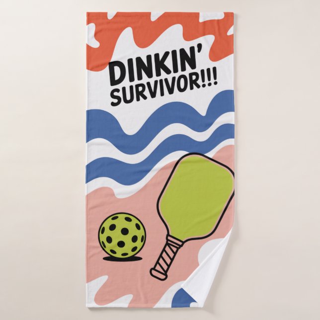 Pickleball Dinkin'Survivor!!! Geschenk für Spieler Badehandtuch (Badehandtuch)