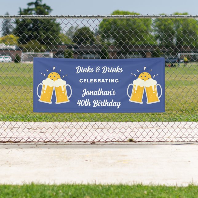 Pickleball Dinks & Drinks Personalisiert Banner (Insitu)