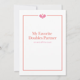Pickleball Doppelpartnerkarte | Pink Orange