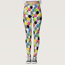 Pickleball Druck mit pinkfarbenen Bällen Leggings