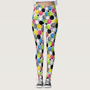 Pickleball Druck mit pinkfarbenen Bällen Leggings