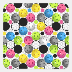 Pickleball Druck Quadratischer Aufkleber