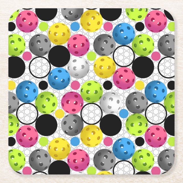 Pickleball Druck Rechteckiger Pappuntersetzer (Vorderseite)