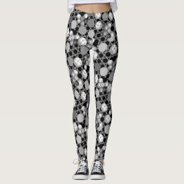 Pickleball Druck, Schwarzes, Weiß und Grau Leggings