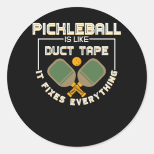 Pickleball Duct Tape repariert alles, was Ball Spo Runder Aufkleber