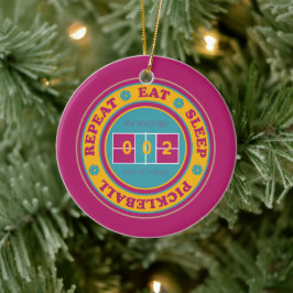 Pickleball Eat Sleep Pickleball-Maroon benutzerdef Keramik Ornament