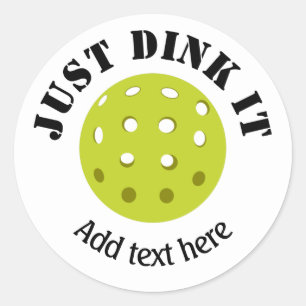 Pickleball, einfach nur trinken, Personalisiert Runder Aufkleber