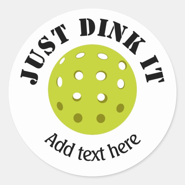 Pickleball, einfach nur trinken, Personalisiert Runder Aufkleber (Vorderseite)