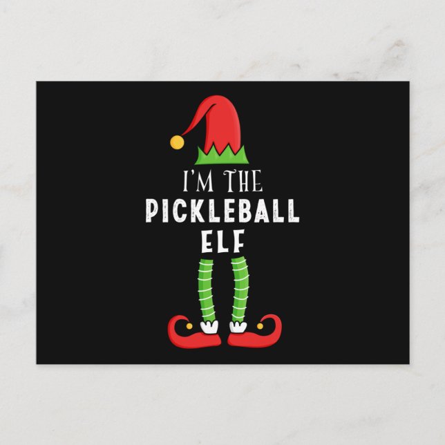 Pickleball Elf Weihnachts-Matching Familiengeschen Postkarte (Vorderseite)