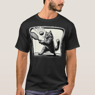 Pickleball-Enthusiast Katzenliebhaber Paddle T-Shirt