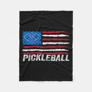 Pickleball-Enthusiast Pickle Ball patriotische Fla Fleecedecke