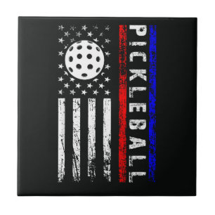 Pickleball-Enthusiasten 4. Juli Amerikanische Flag Fliese