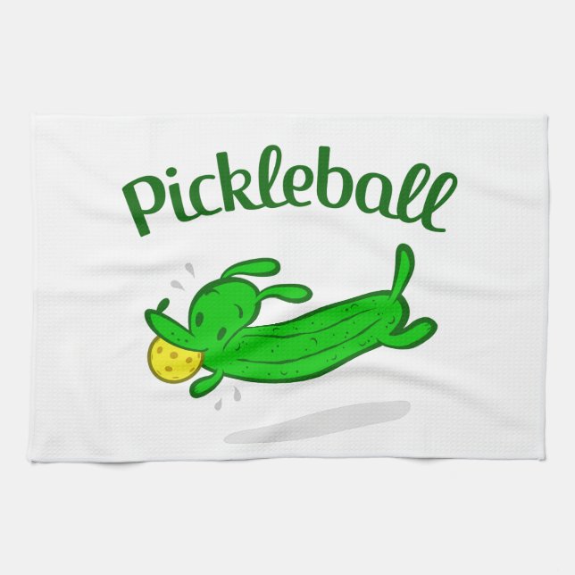 "Pickleball Essiggurken-Hund" trägt Tuch zur Schau (Horizontal)
