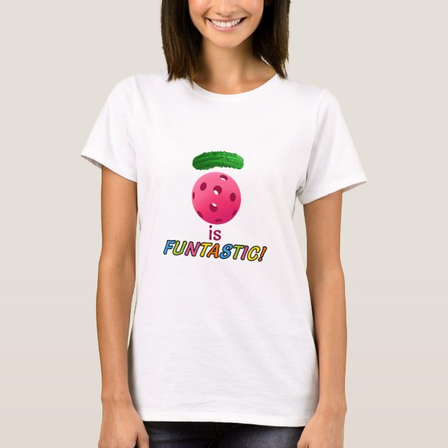 Pickleball est funtastic avec le T-shirt fuchsia (Devant)