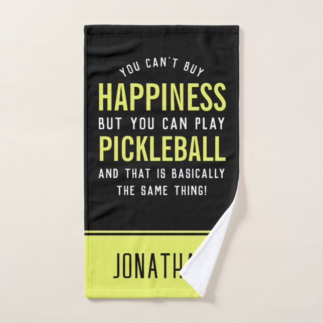 Pickleball est le bonheur Drôle Pickleball (Serviette à main)