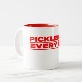 Pickleball Everyday White and Red Mug Zweifarbige Tasse