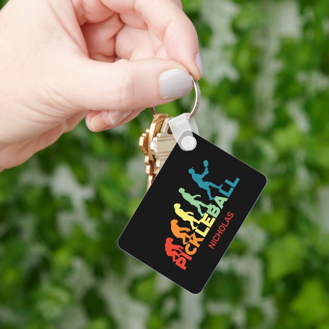 Pickleball Evolution Funny Individuelle Name Schlüsselanhänger (Hand)