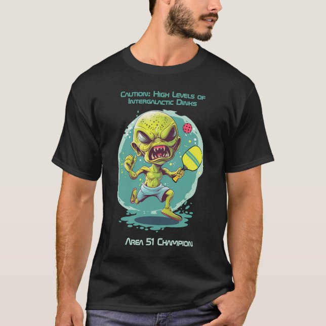 Pickleball Extraterrestriale Dinks & Smashes T-Shirt (Vorderseite)